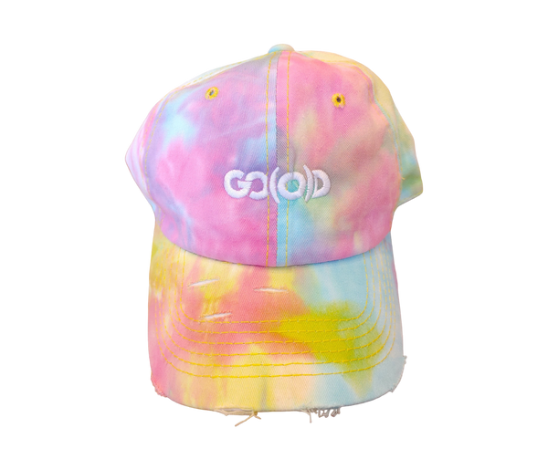 GO(O)D DISTRESSED DAD HAT-COTTON CANDY TIE-DYE