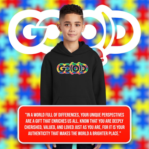 (Y) GO(O)D Autism Hoodie-Black/Multi-Colored logo