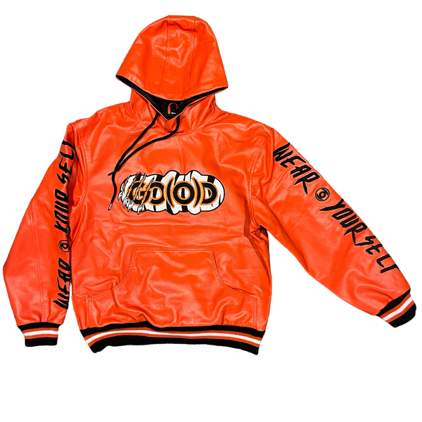 **READ PREORDER AGREEMENT** GO(O)D Tiger Stripes Leather Hoodie-Orange/Black/White