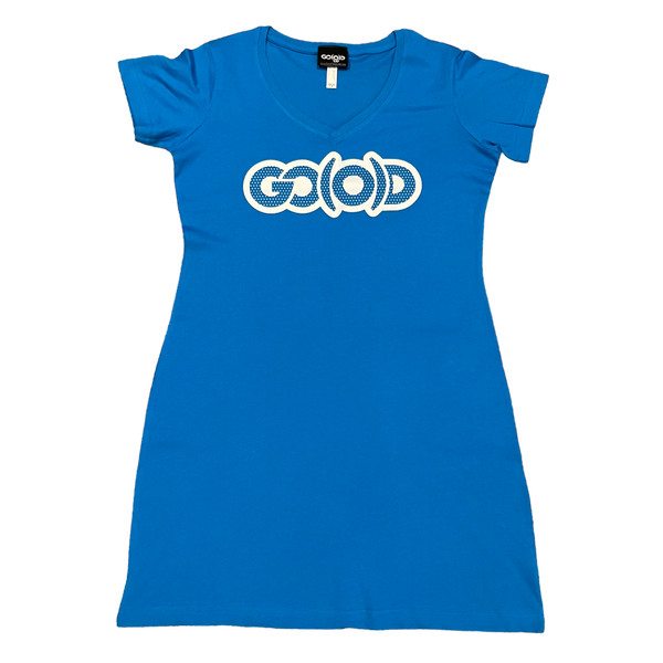 GO(O)D POLKA DOTTED SUN DRESS-Cobalt Blue/White