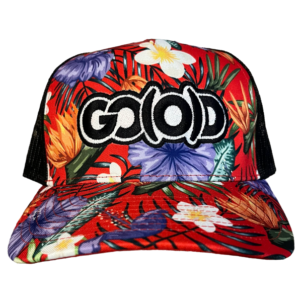 GO(O)D TROPICAL TRUCKER HAT-Red/Black/White