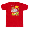 GO(O)D Tropical Tee-Red/Multi-colored logo