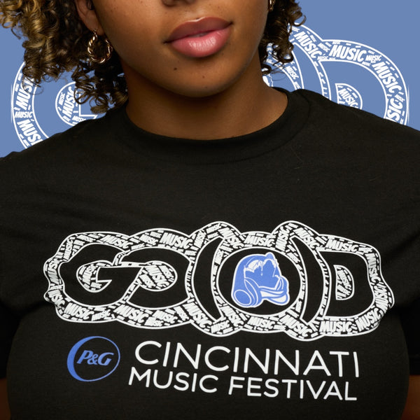 GO(O)D MUSIC FEST TEE-Black/White/Royal Blue