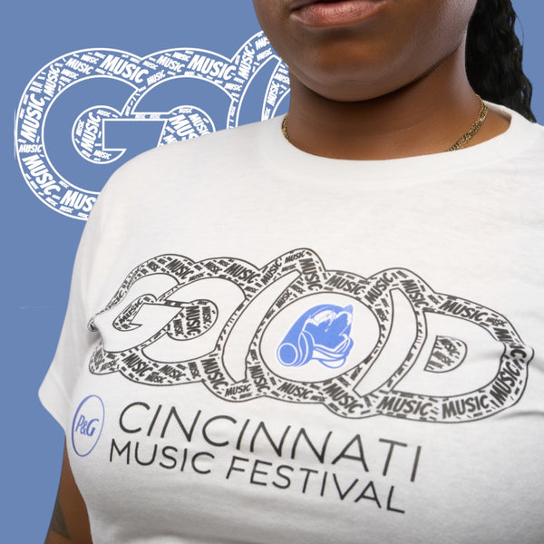 GO(O)D MUSIC FEST TEE-White/Black/Royal Blue