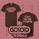 GO(O)D VIBES TEE-Chocolate/Pink