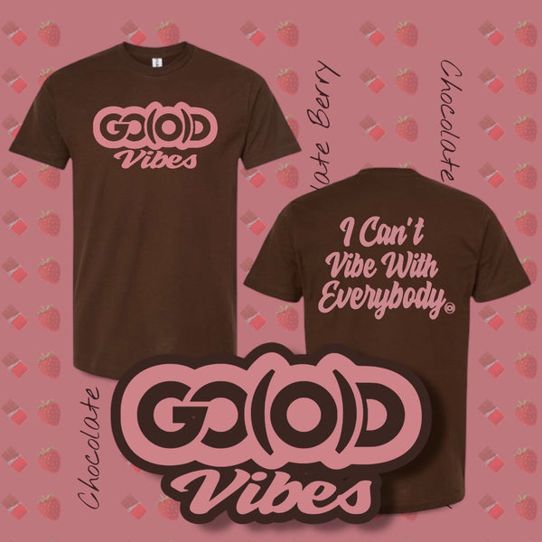 GO(O)D VIBES TEE-Chocolate/Pink