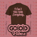 GO(O)D VIBES TEE-Chocolate/Pink