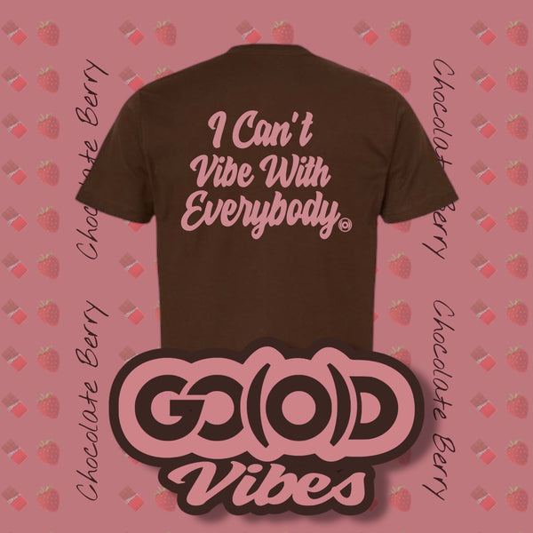 GO(O)D VIBES TEE-Chocolate/Pink