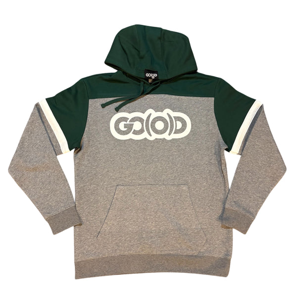 GO(O)D COLOR BLOCK HOODIE-Hunter Green/Gray/White | GO(O)D CO. APPAREL